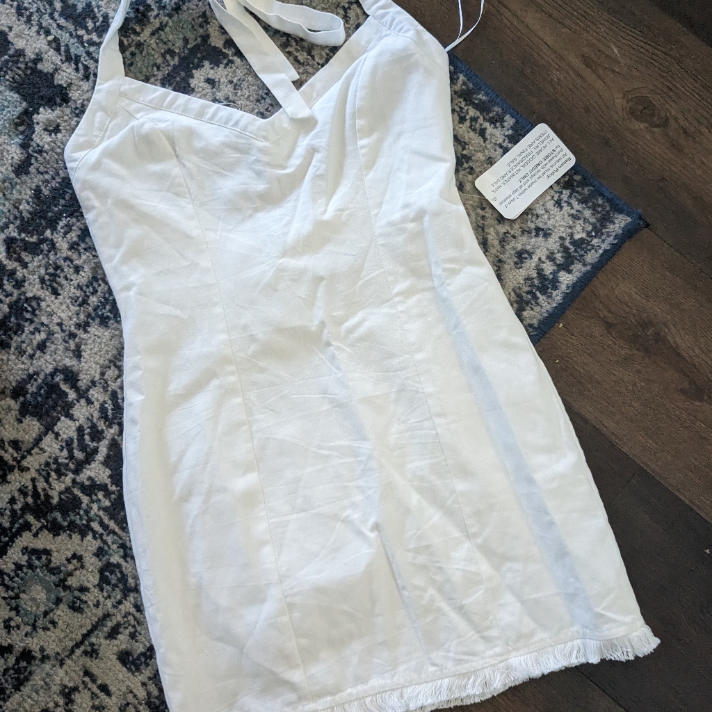 Gorgeous Brand New Summer Chic Dress By Blue Blush Bfree 59 White Linen